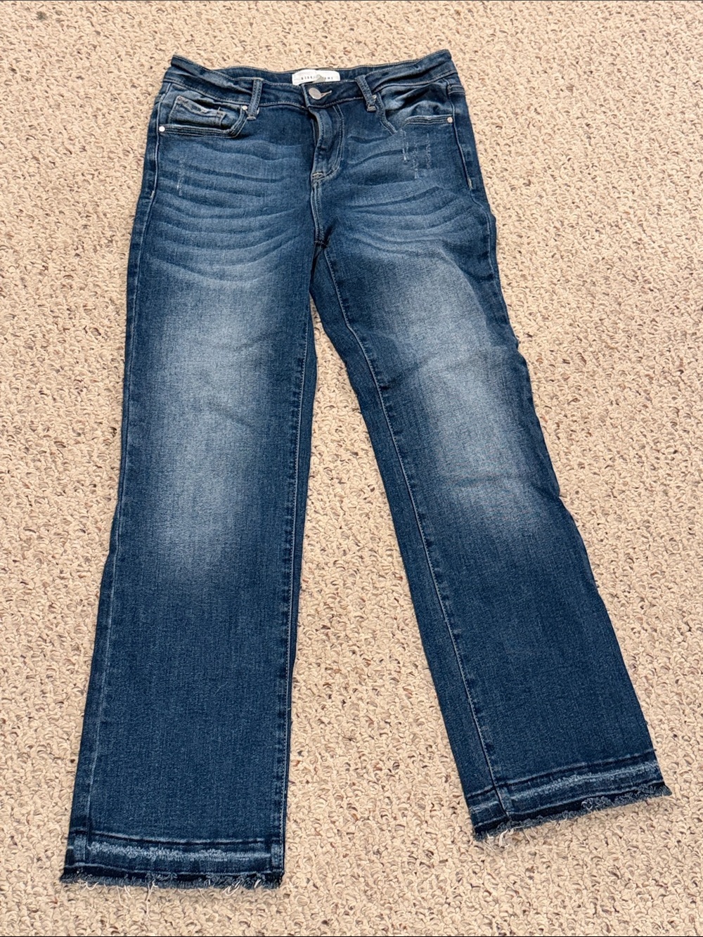 Risen Dark Wash Straight-Leg Jeans - Size 9/29